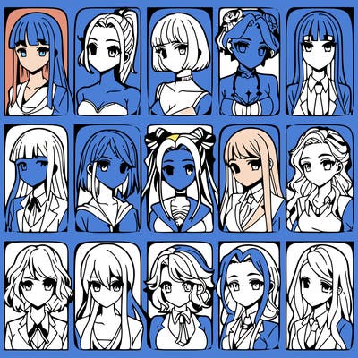 girls that look diffrent anime