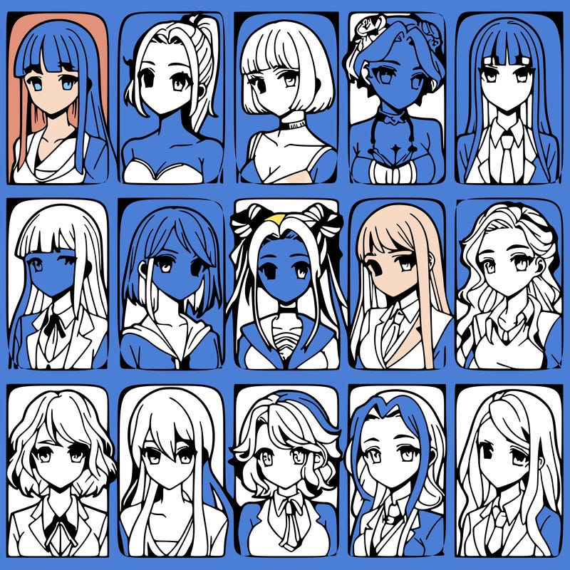 girls that look diffrent anime