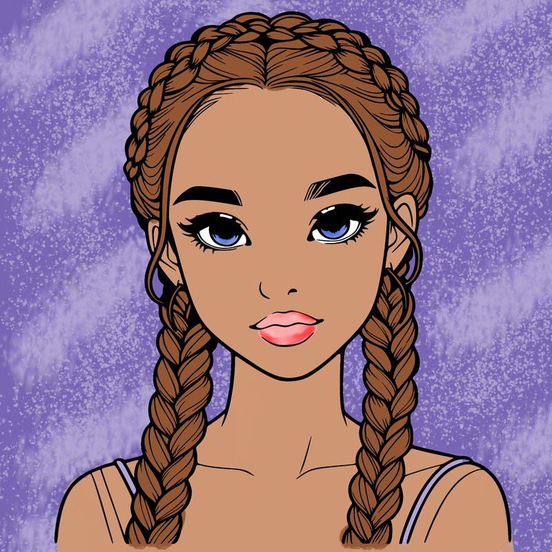 realistic girl with braids