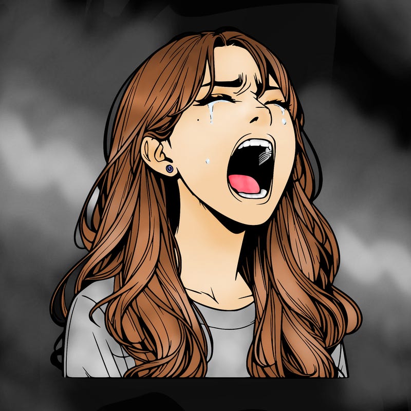 screaming realistic, girl