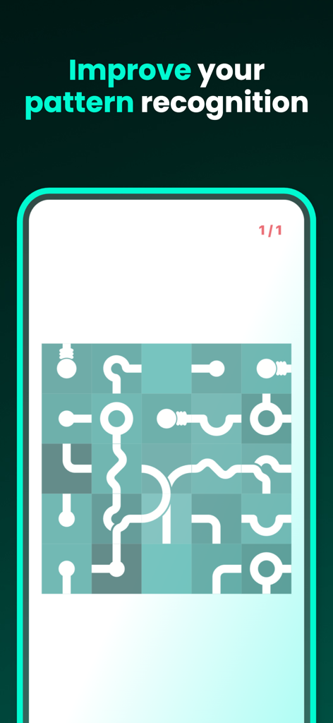 LOGIC Duel: Math Games - A pattern recognition brain training exercise in the LOGIC Duel app.