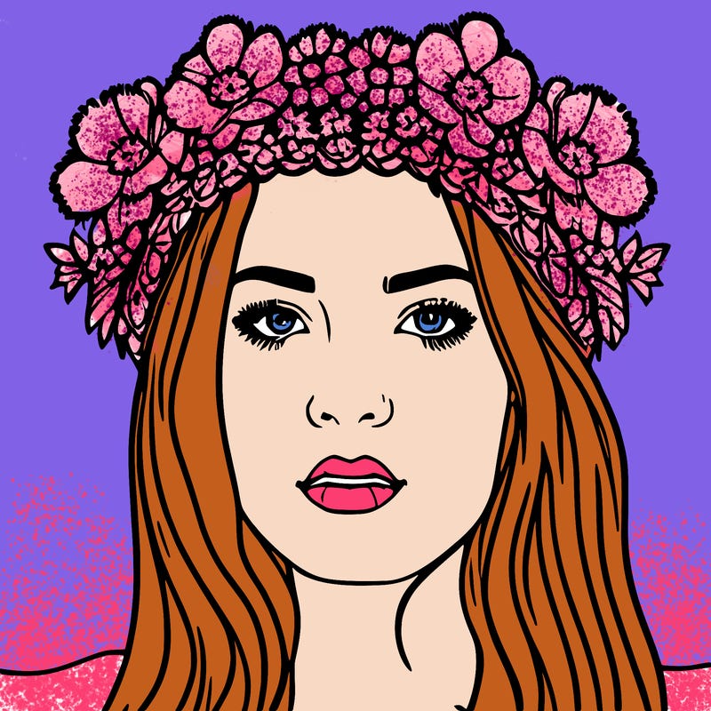 girl with flowers crown