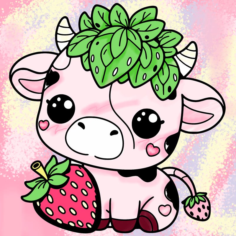 cute strawberry cow