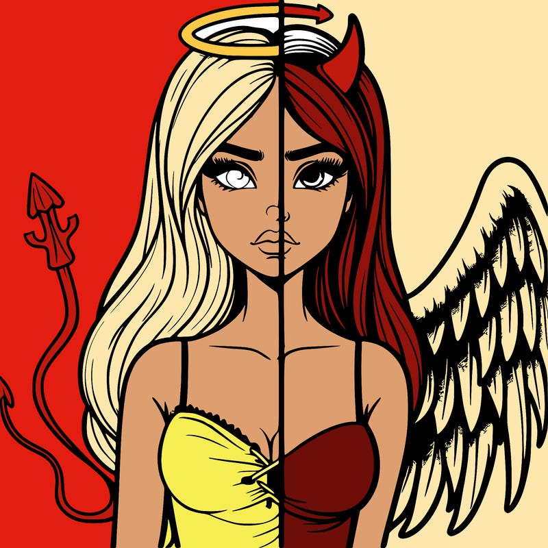 devil vs angel realistic girl