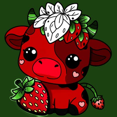 cute strawberry cow