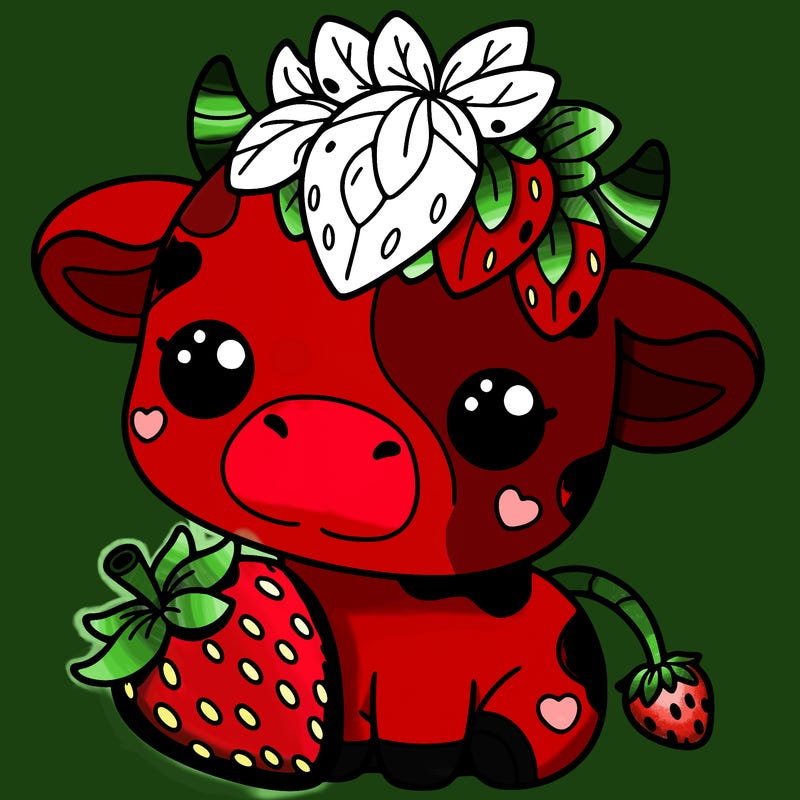 cute strawberry cow