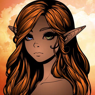 elf girl realistic dark fantasy