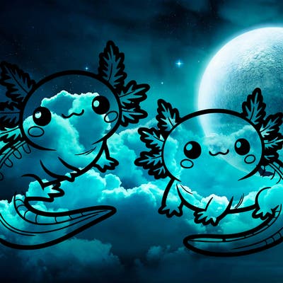 cute axolotls