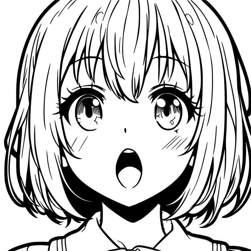 anime girl with mouth