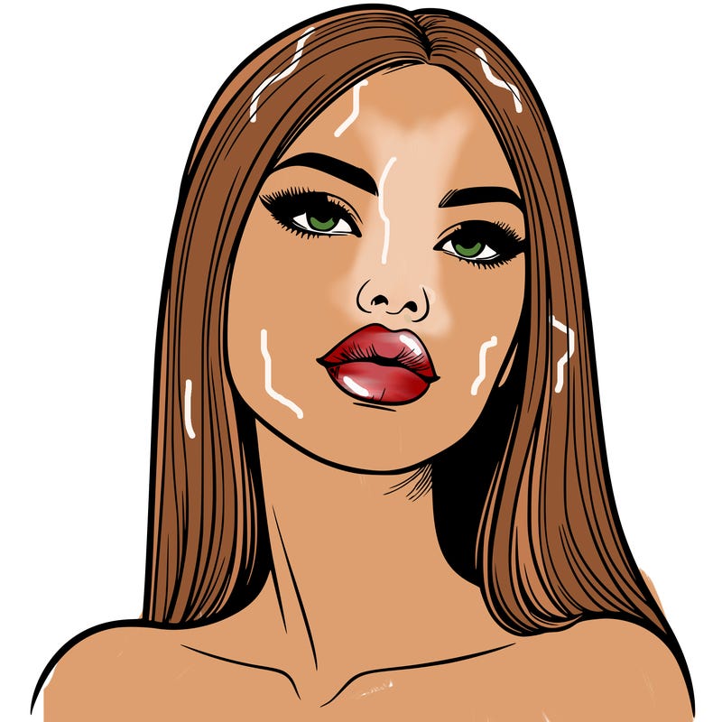 realistic woman with full lips