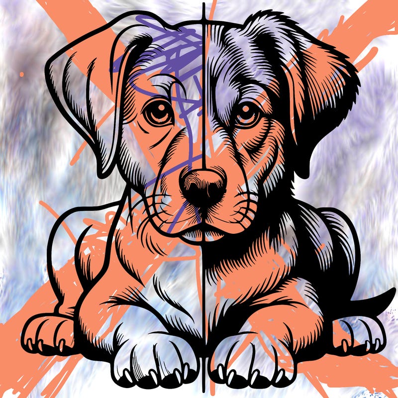 realistic dog split picture