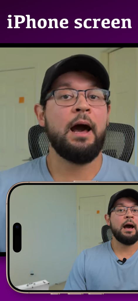 Duplicación de pantalla de iPhone de una transmisión de video en vivo a otro dispositivo.