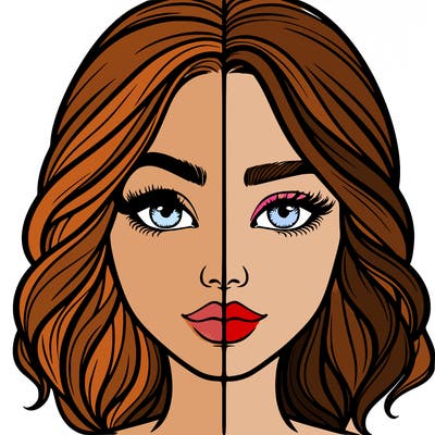 realistic girl split half