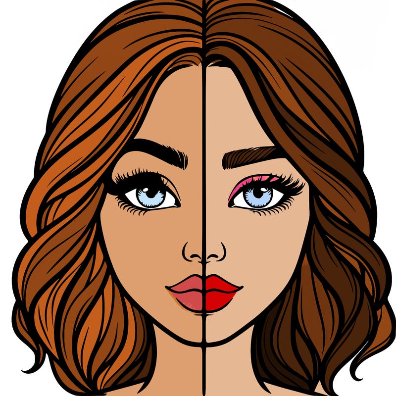 realistic girl split half