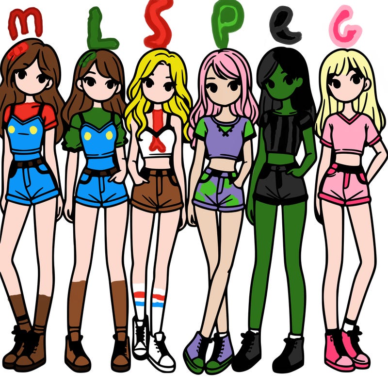 a group of girls wearing crop tops and shorts