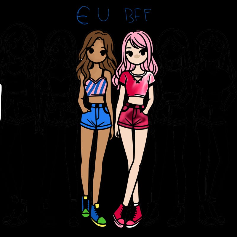a group of girls wearing crop tops and shorts