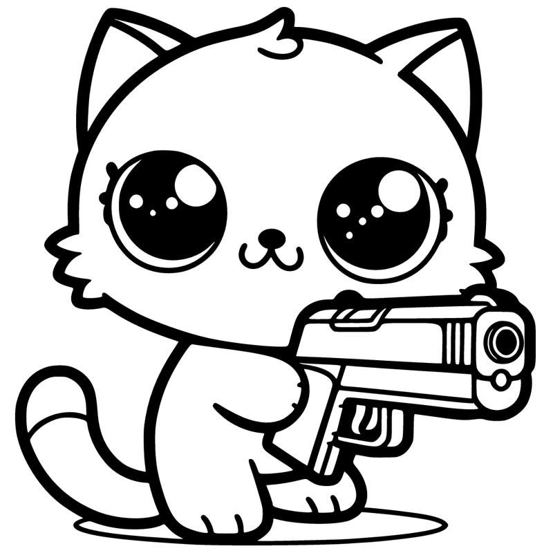 cat with gun
