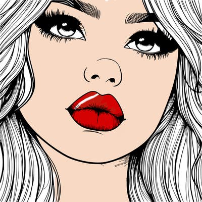 really realistic girl with lips
