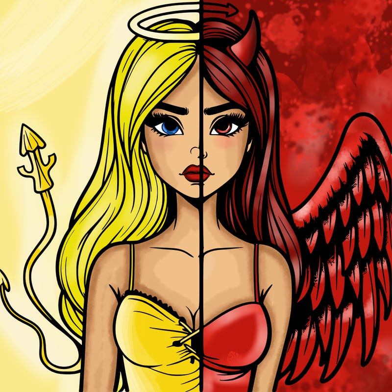devil vs angel realistic girl
