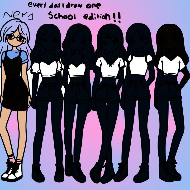 a group of girls wearing crop tops and shorts