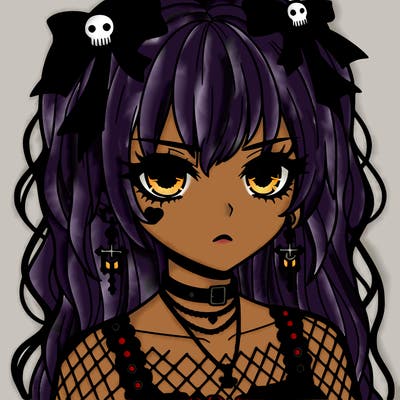 goth anime girl