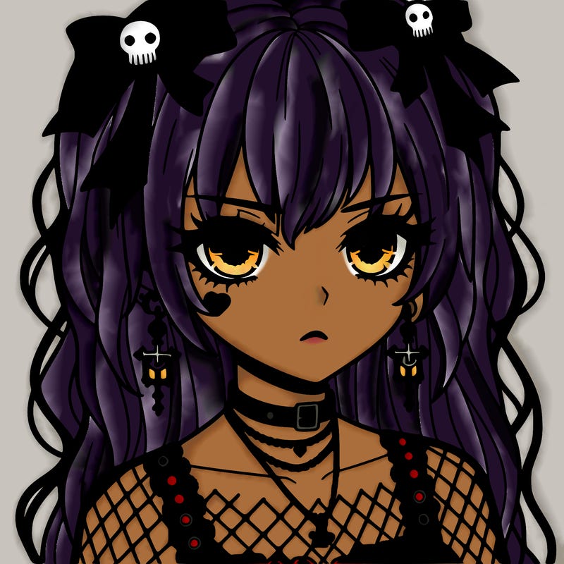 goth anime girl