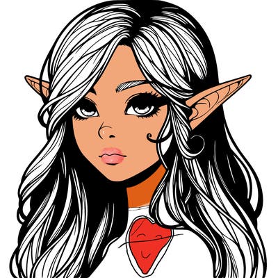 elf girl realistic dark fantasy