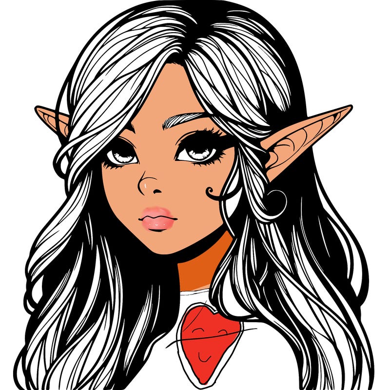 elf girl realistic dark fantasy