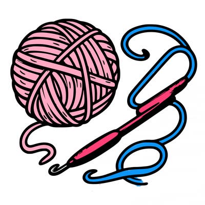 crochet wool and hook