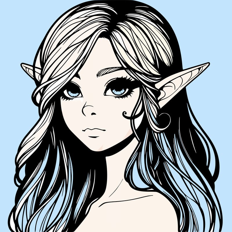 elf girl realistic dark fantasy