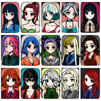 girls that look diffrent anime