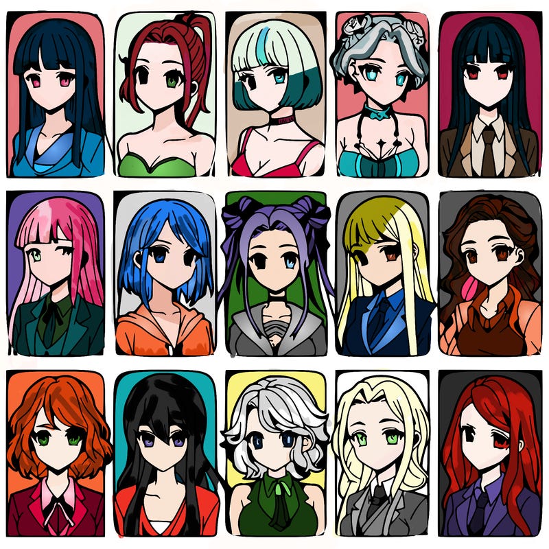 girls that look diffrent anime