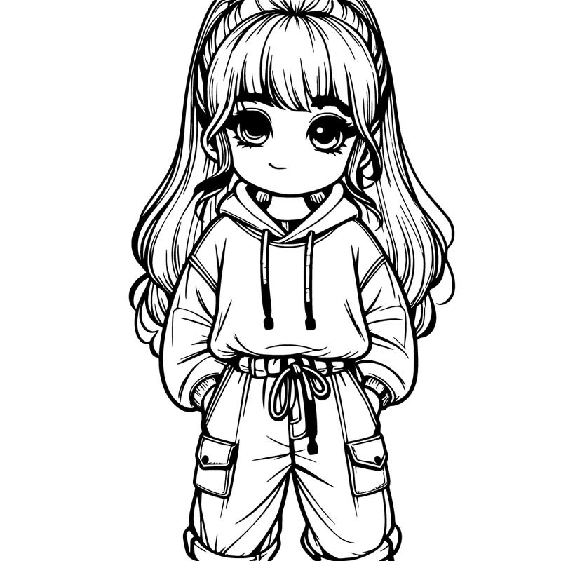 realistic girl in baggy clothes