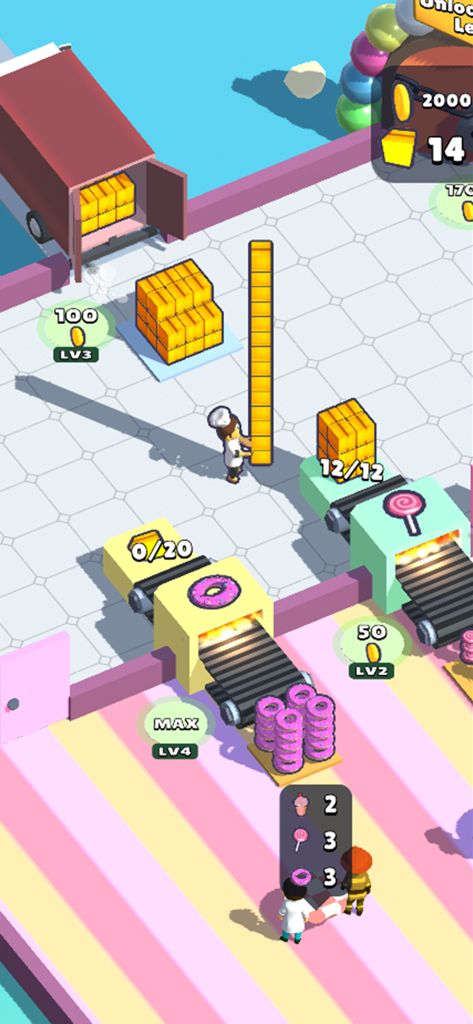 Cooking Craft - Chef character carrying a tall stack of materials in the Cooking Craft restaurant management game