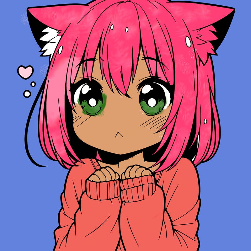 shy anime catgirl