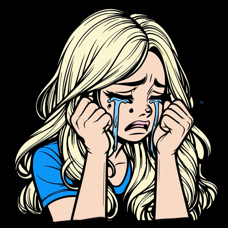 realistic girl crying
