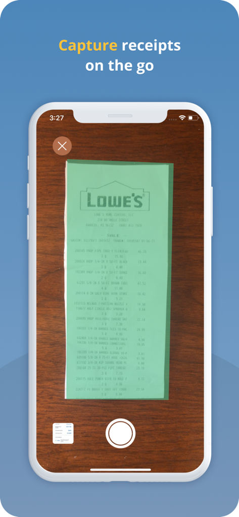 Mobile receipt scanning feature in the Stessa app for tracking rental property expenses
