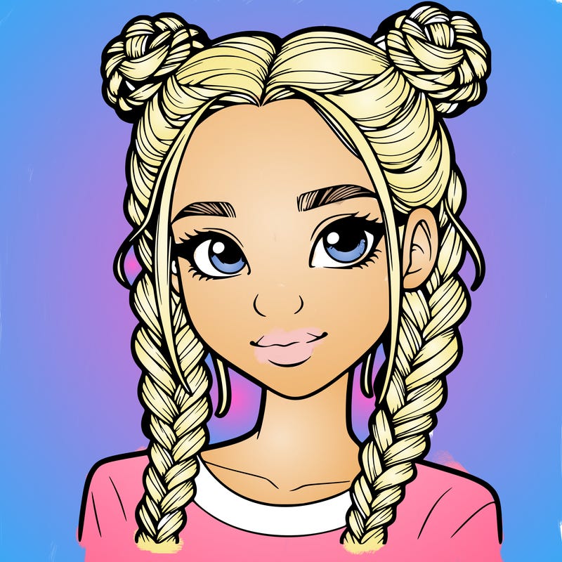 realistic girl with braids