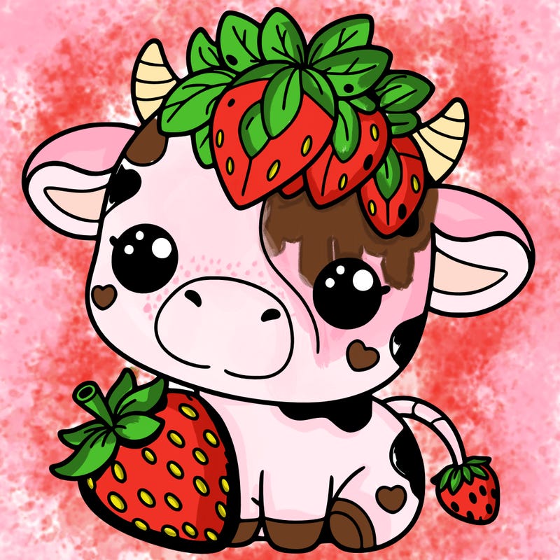 cute strawberry cow