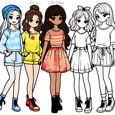 a group of five girls