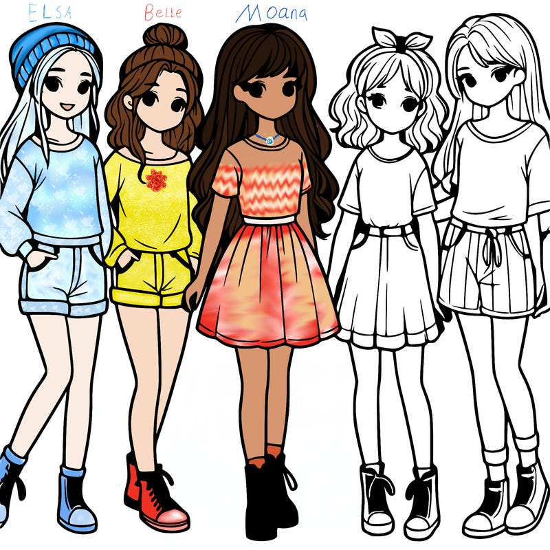 a group of five girls