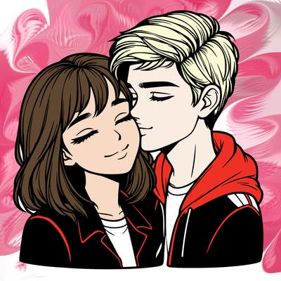 realistic girl and boy  love