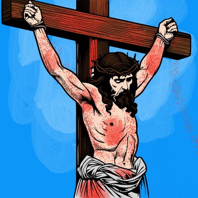 jesus realistic on the cross