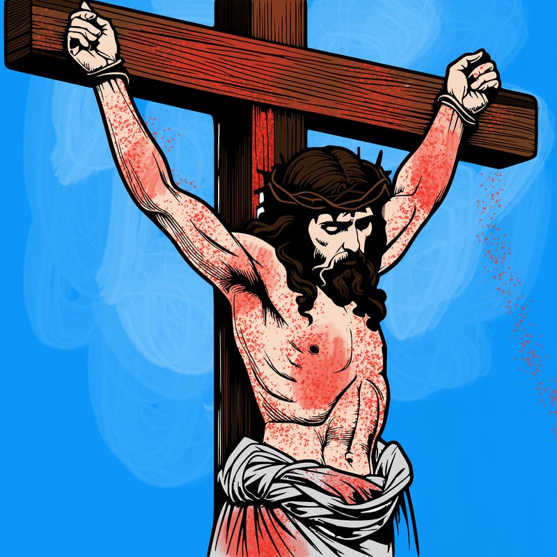 jesus realistic on the cross
