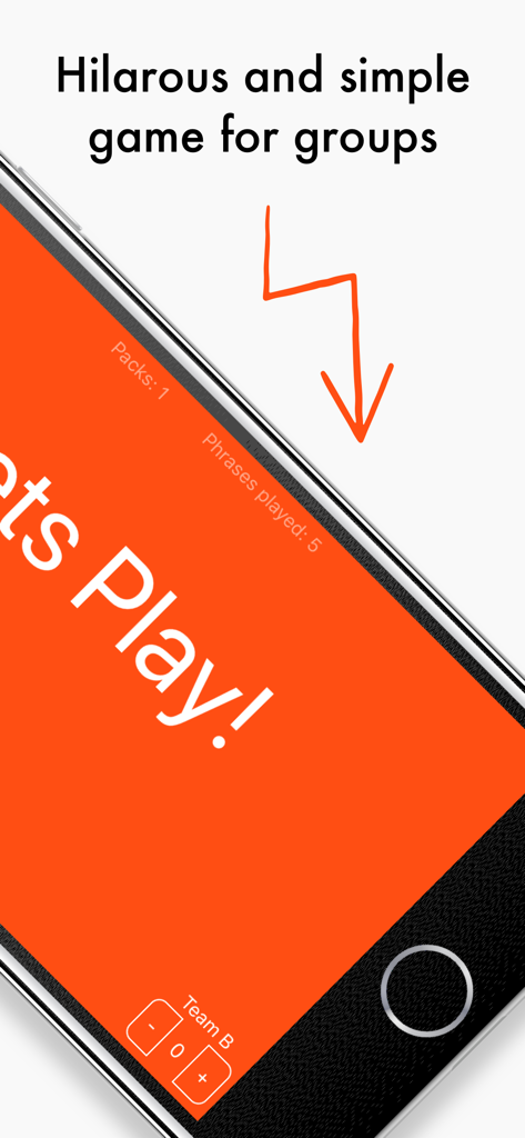 Outburst - Party Game - Smartphone mostrando la interfaz del juego de fiesta Outburst para grupos