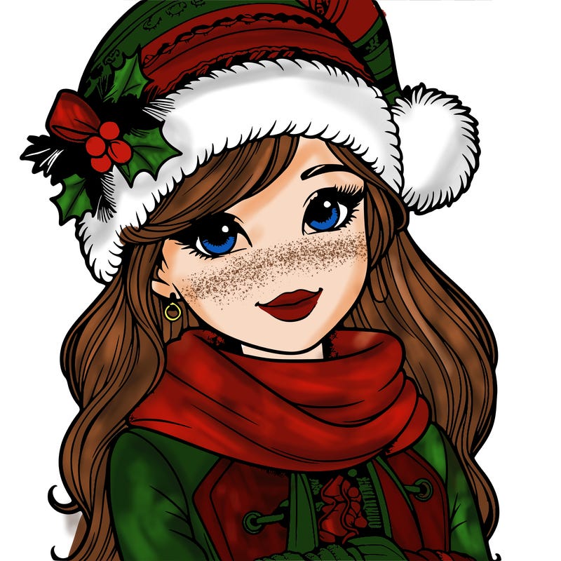 realistic christmas girl