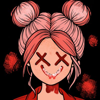 realistic girl with buns on the top of her hair