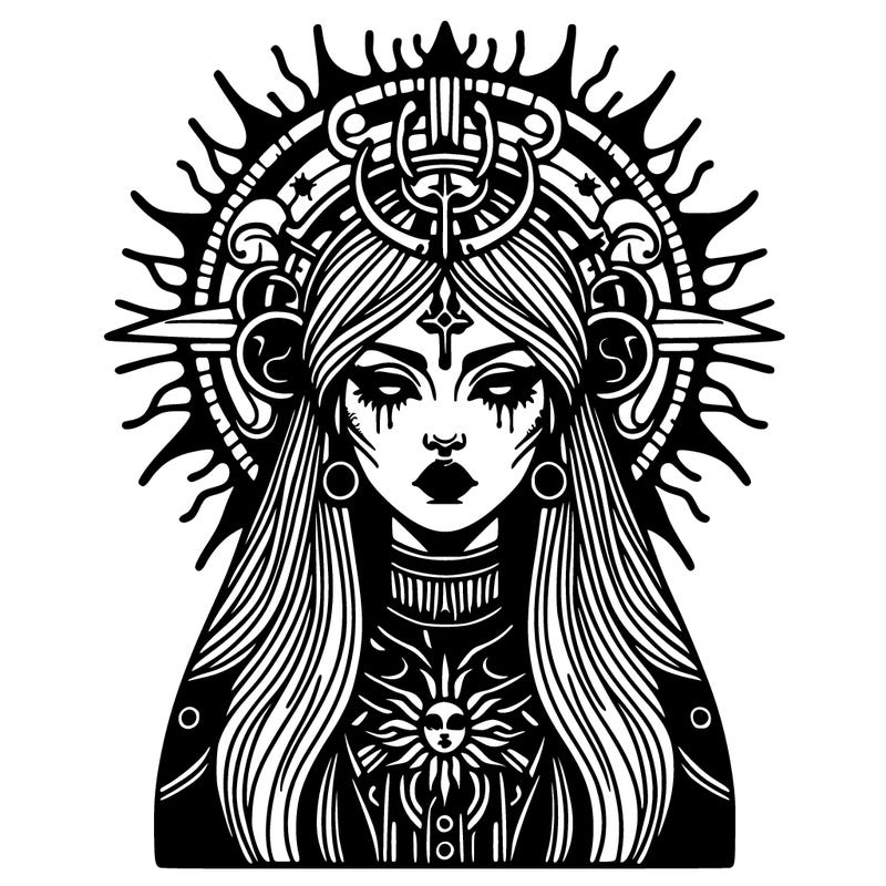 portrait of gothic sun godess