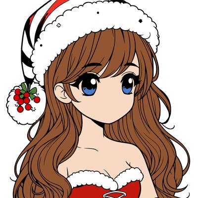 realistic girl dresses up for christmas