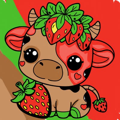 cute strawberry cow